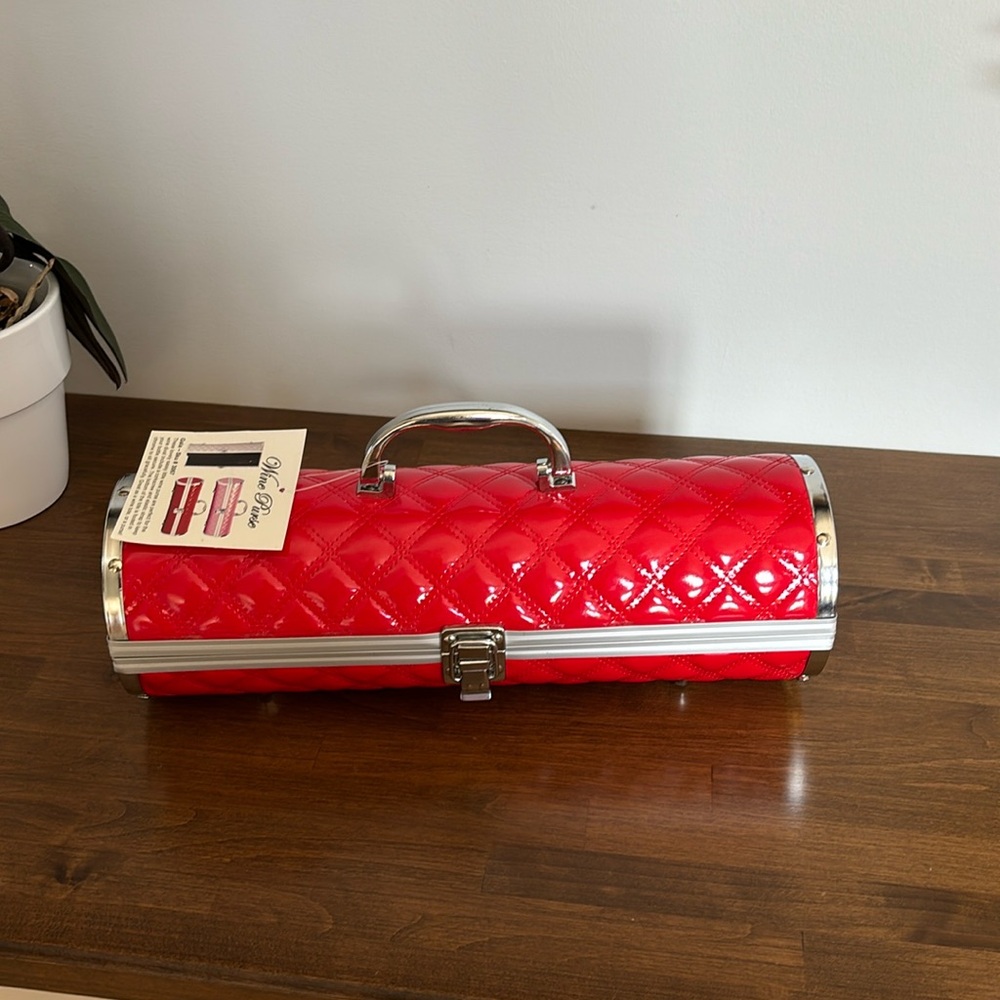 Picnic Gift Faux leather quilted Wine carrier